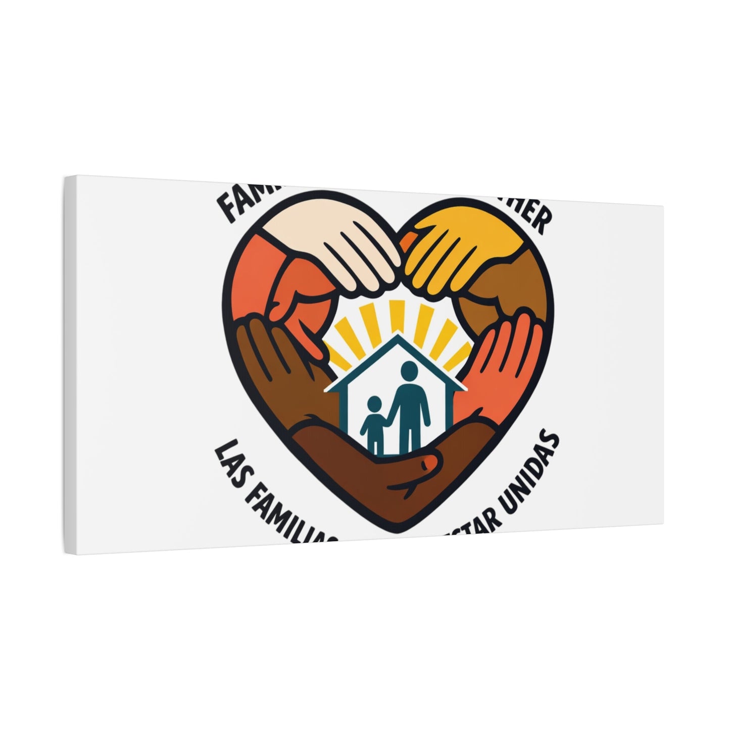 Families Belong Together Canvas, family unity solidarity, bilingual inclusive decor