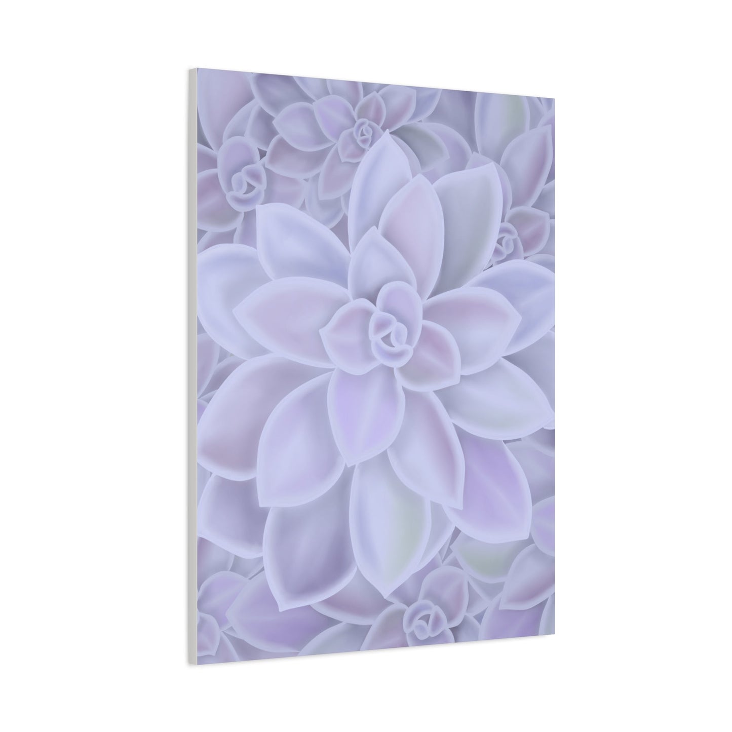 Graptopetalum Murasaki Succulent Pattern Canvas Print – Botanical Wall Art