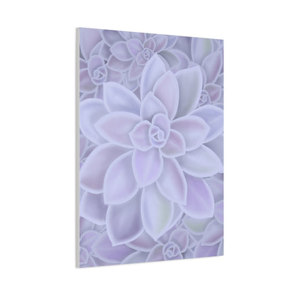 Graptopetalum Murasaki Succulent Pattern Canvas Print – Botanical Wall Art