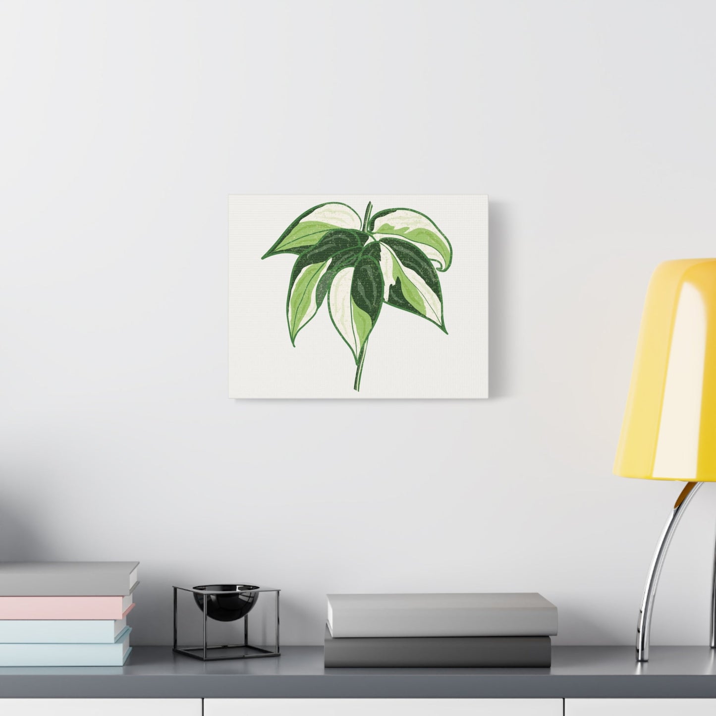 Philodendron Cream Splash Canvas Print – Botanical Wall Art