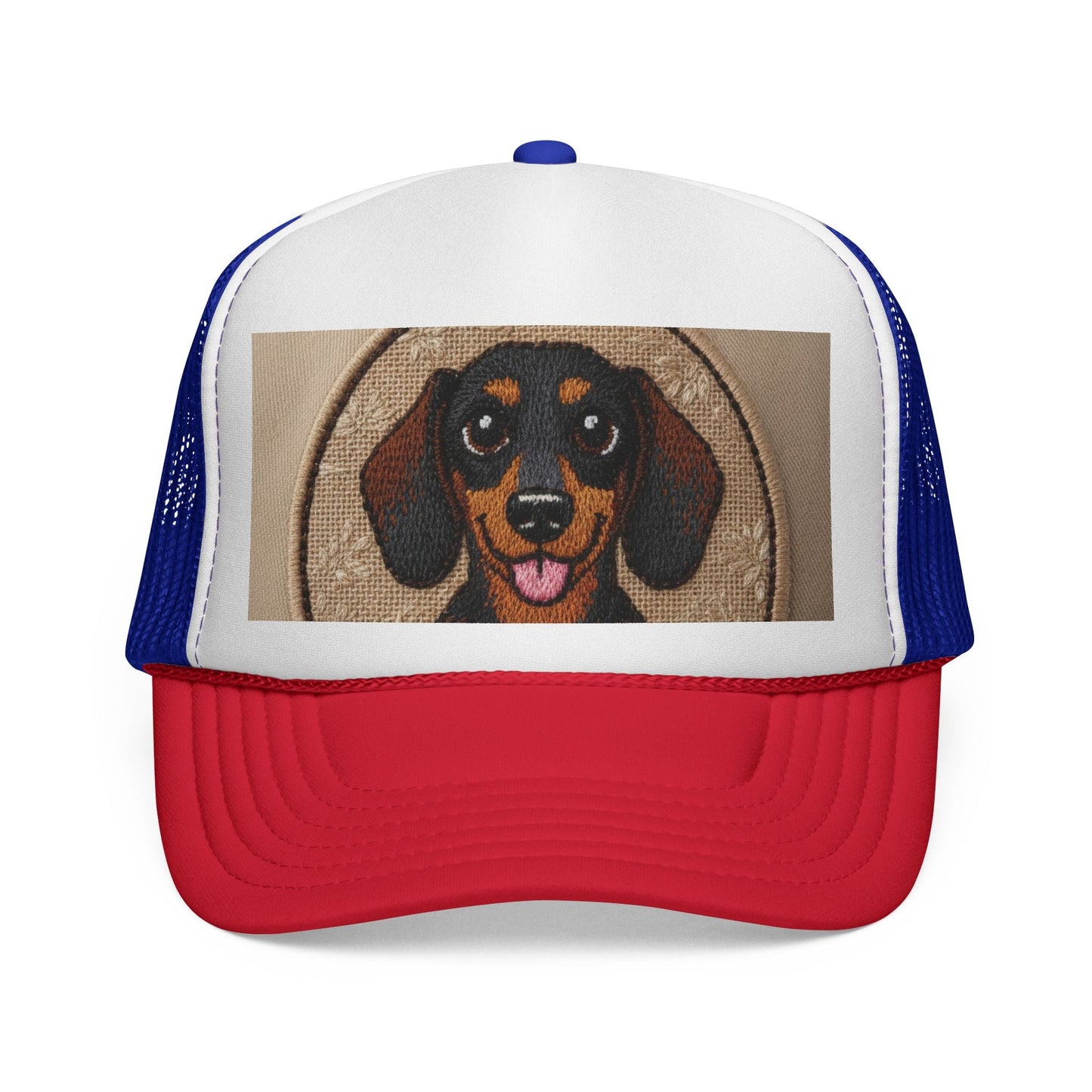 Dachshund Dog Trucker Cap - Cute Smiling Wiener Dog Patch Hat