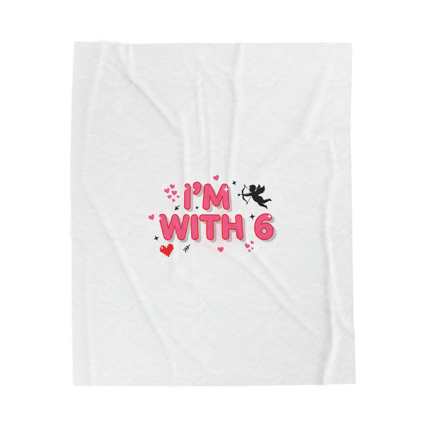 Valentine's 'I with 6 for 7' Meme Velveteen Plush Blanket