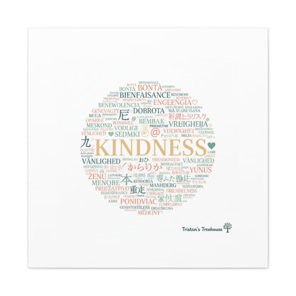 Kindness Word Cloud Canvas | Fresh Start Minimalist Wall Art