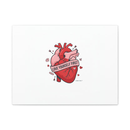 Love Yourself First Canvas, Hearts-with-a-Twist, Anti-Valentine Art