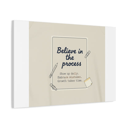 Believe in the Process Canvas | analogue note to self, handwritten reminder décor