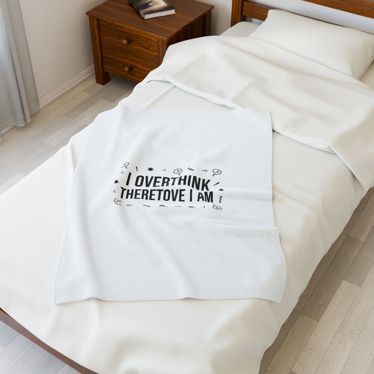 I Overthink Therefore I Am Blanket | Sarcastic Quote, Self-Deprecating Humor