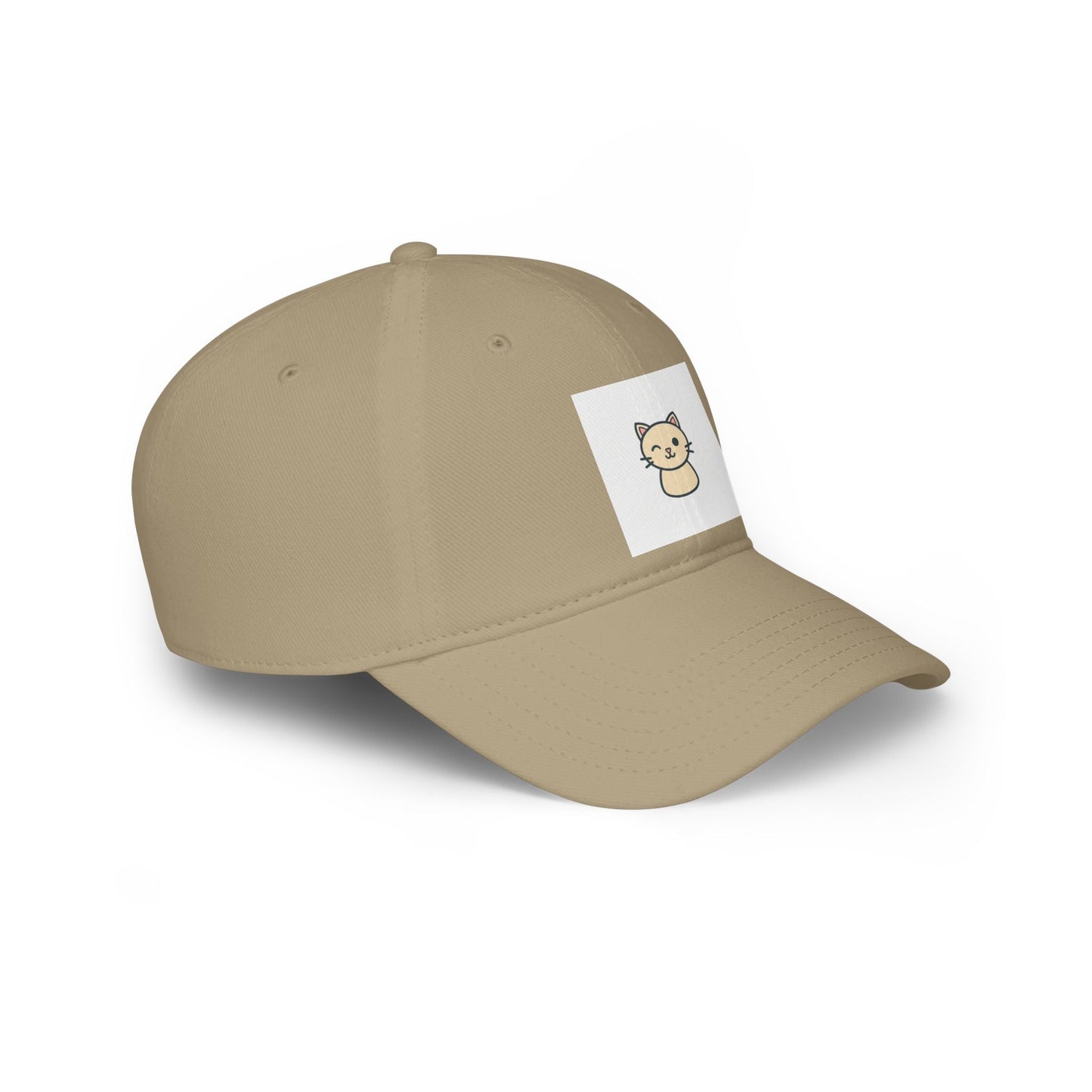 Cute Cat Patch Baseball Cap — Minimalist Kitten Embroidered Hat