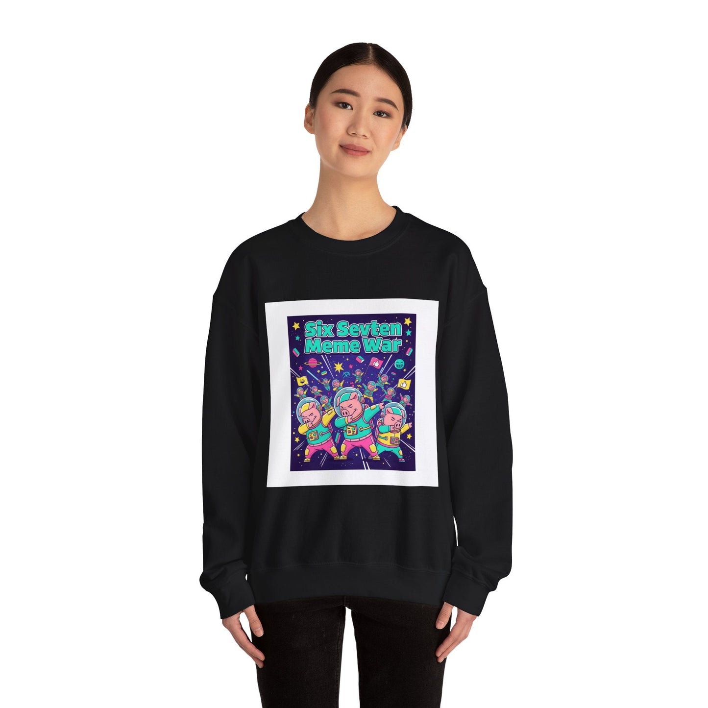 Meme War: Six vs. Seven Crewneck Sweatshirt