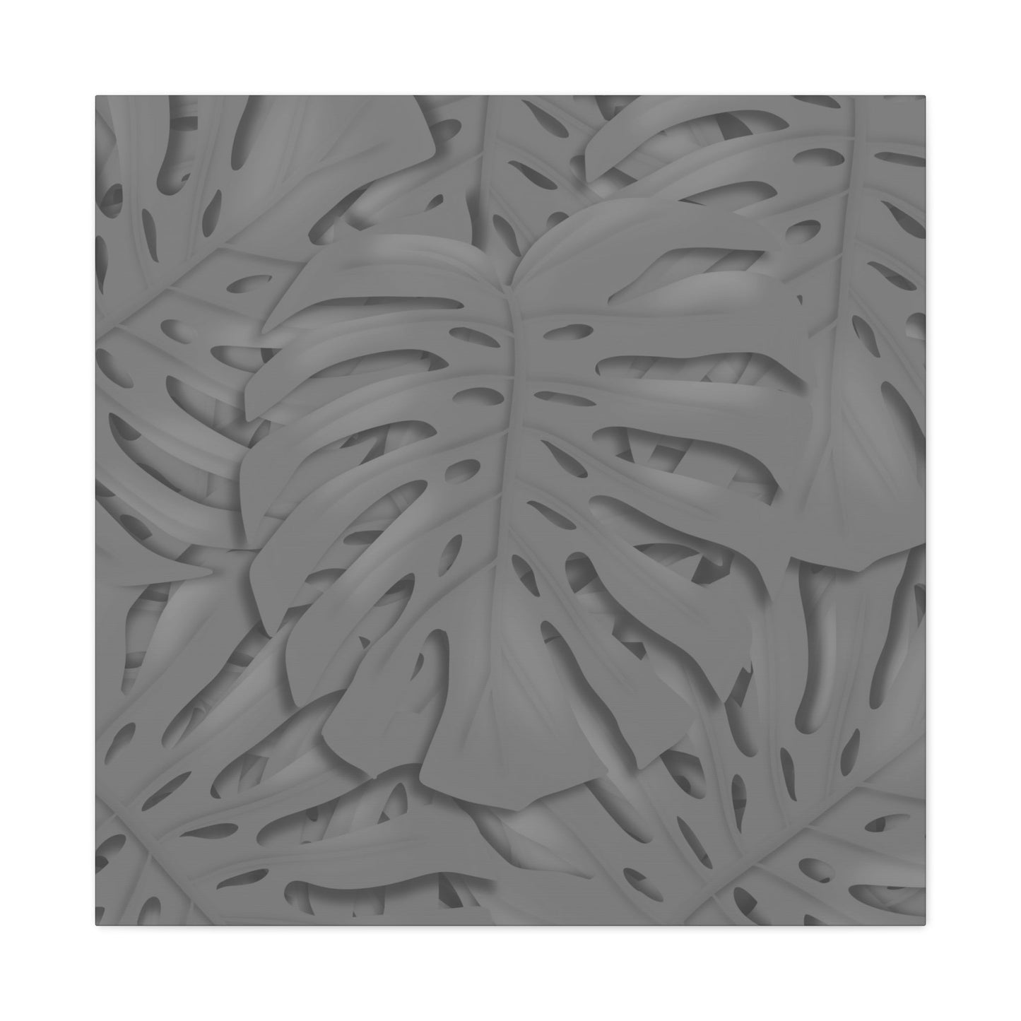 Grey Monstera Canvas Print – Botanical Wall Art