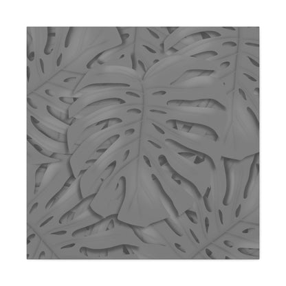 Grey Monstera Canvas Print – Botanical Wall Art