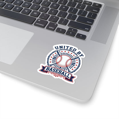 United By Baseball Kiss-Cut Stickers | Patriotic Baseball Graphic, Red White Blue