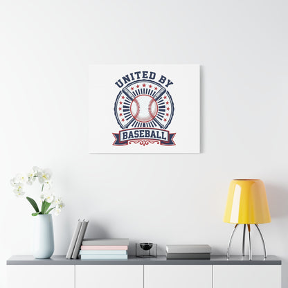 United by Baseball Canvas | Patriotic Baseball Graphic, Red White Blue Wall Art