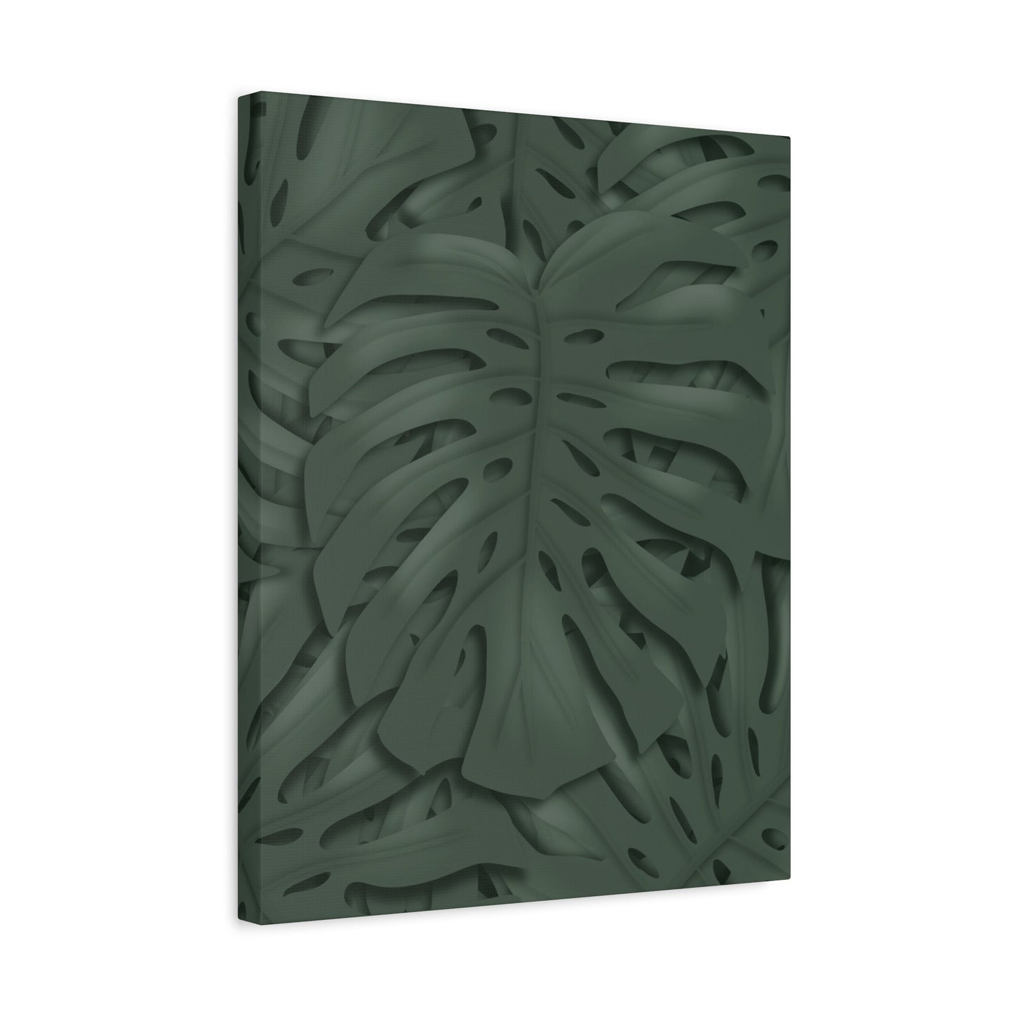 Deep Green Monstera Canvas Print – Botanical Wall Art