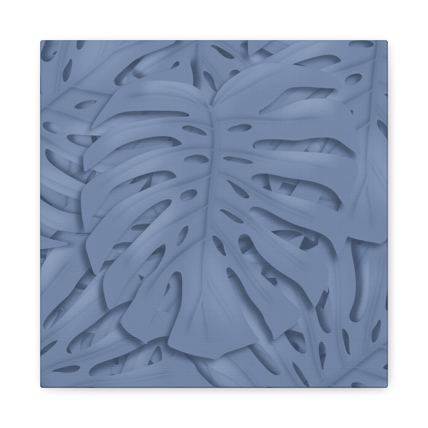 Blue Monstera Canvas Print – Botanical Wall Art