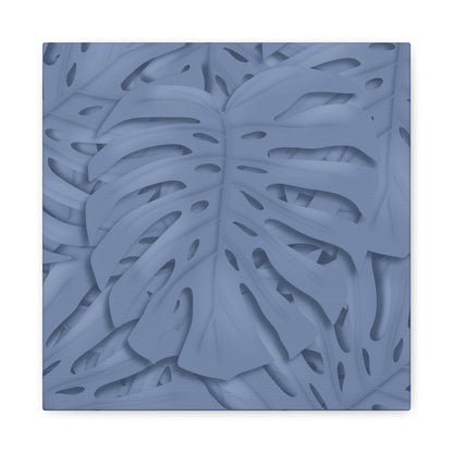 Blue Monstera Canvas Print – Botanical Wall Art