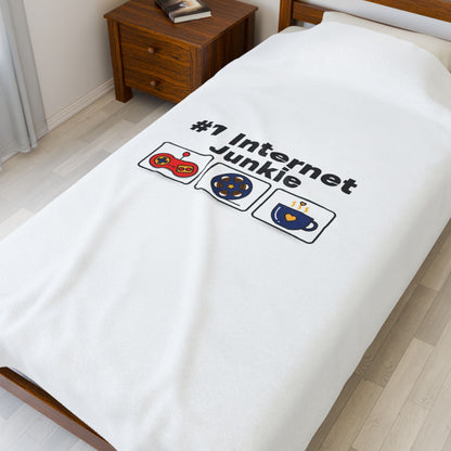 #1 Internet Junkie Velveteen Plush Blanket | Top-List Ranking Graphic, List Lover