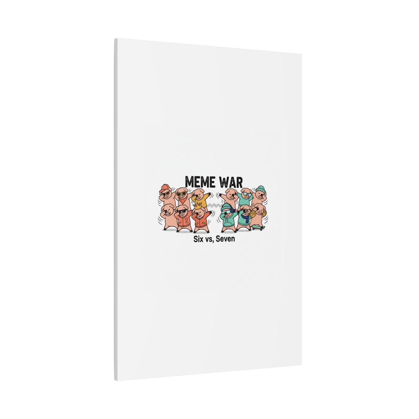 Meme War: Six vs. Seven Canvas Wall Art