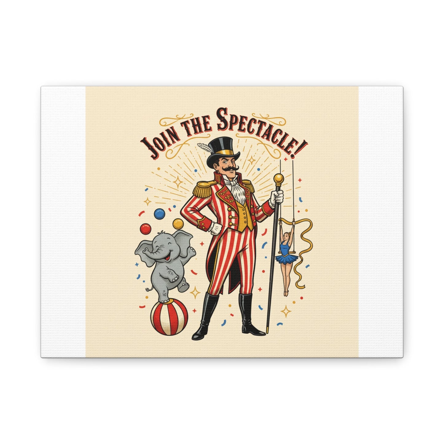 Join the Spectacle Circus Art Print | Matte Canvas, Stretched, Vintage Carnival Design