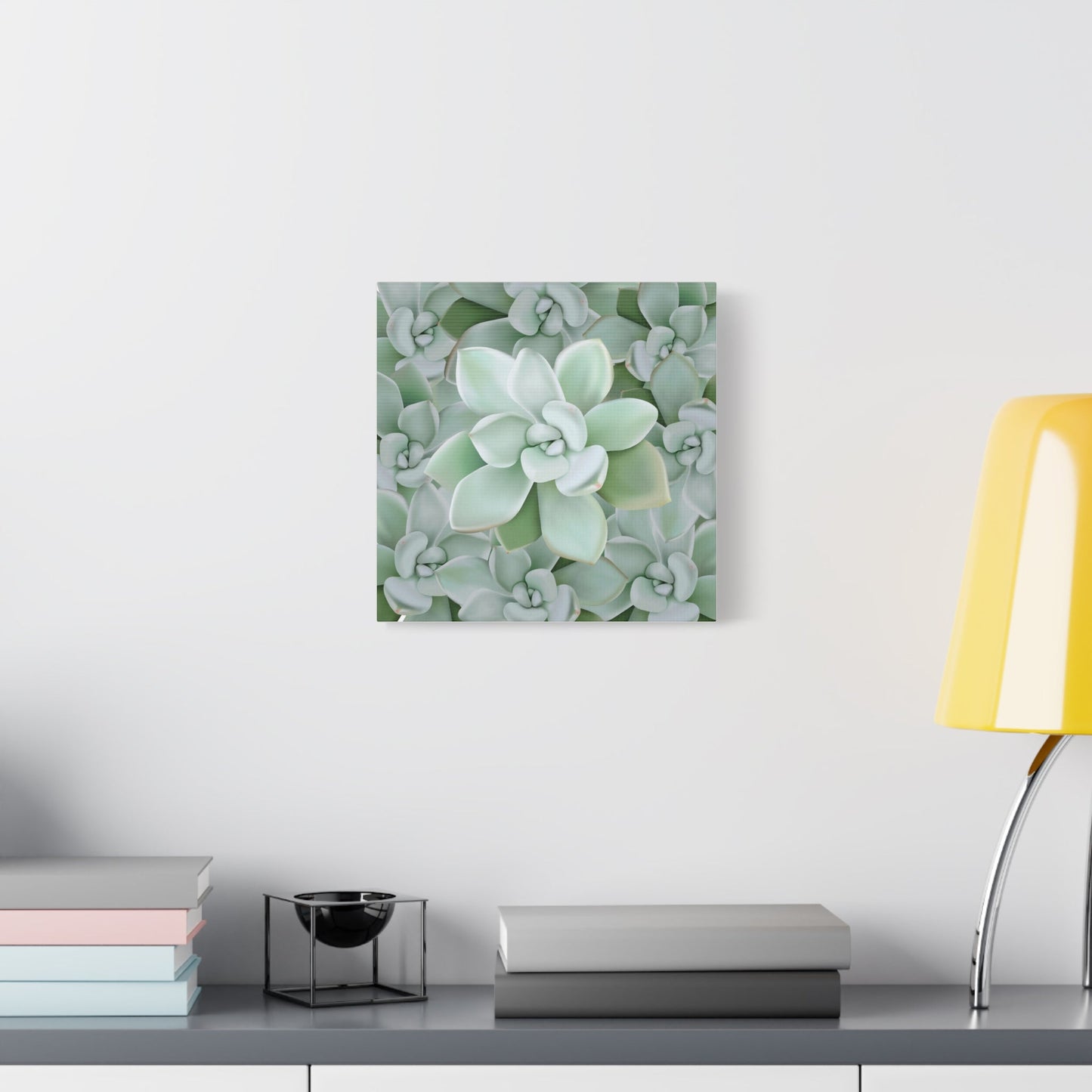 Pachyveria Haagei Succulent Pattern Canvas Print – Botanical Wall Art