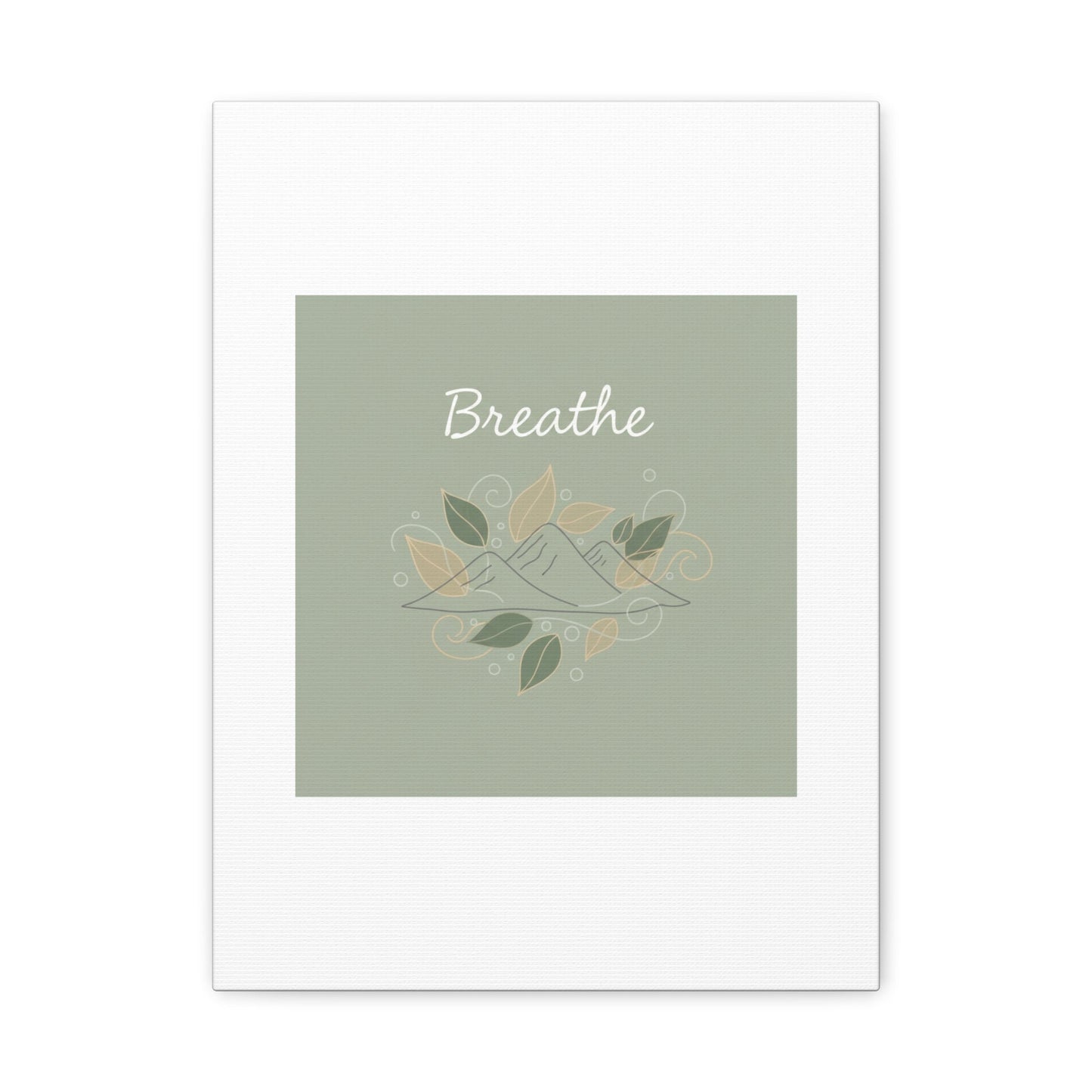 Breathe Mountain Line Canvas | Nature Symbols, Minimal Forest Wall Art