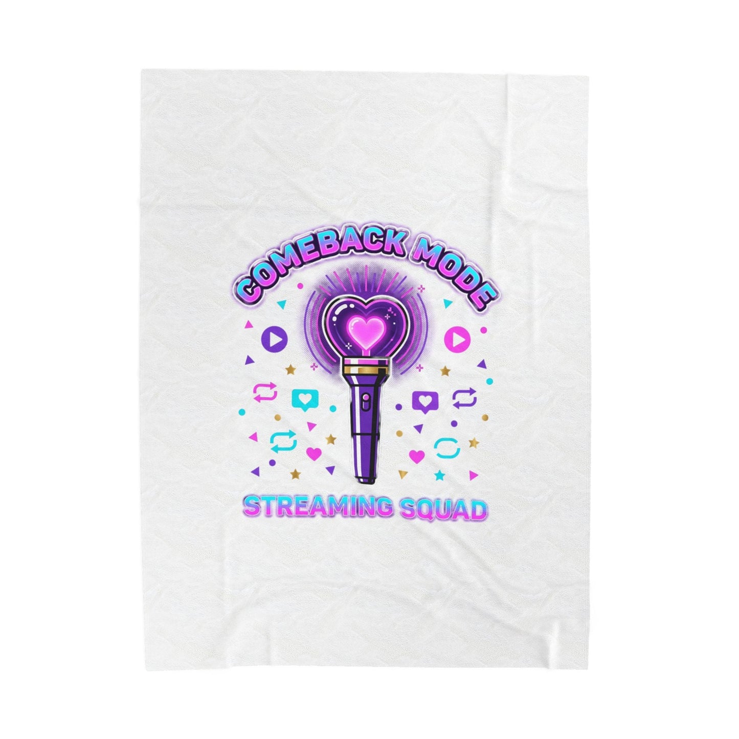 Comeback Mode Streaming Squad Velveteen Plush Blanket | K-pop comeback, fan chant, purple era