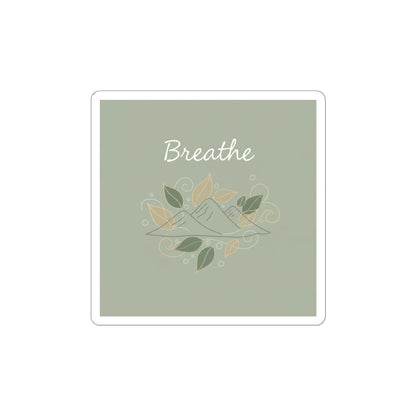 Breathe Mountain Sticker | Nature Vibes Decal, Minimal Forest Moon Phase Style
