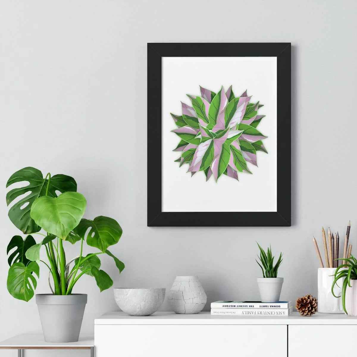 Syngonium Tricolor Pattern Framed Print – Botanical Wall Art