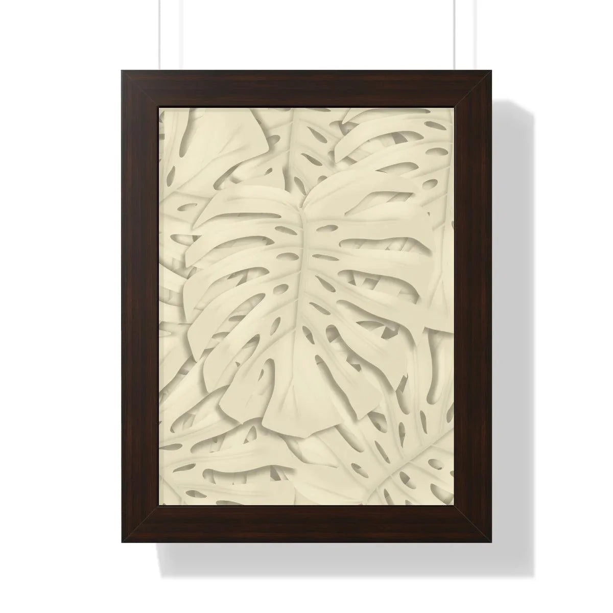 Beige Monstera Framed Print – Botanical Wall Art