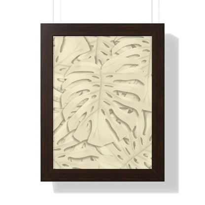 Beige Monstera Framed Print – Botanical Wall Art