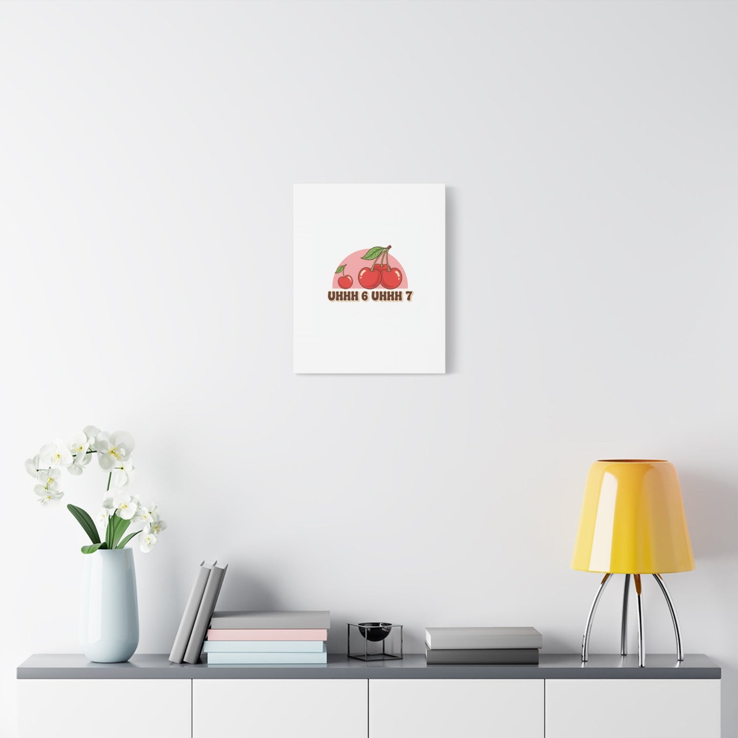 Six Severn Cherry Retro Graphic Canvas | kawaii fruit print, vintage cherry design
