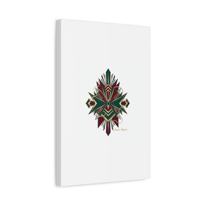 Art Deco geometric brass print Canvas | Neo-Deco chrome & gold fan motif