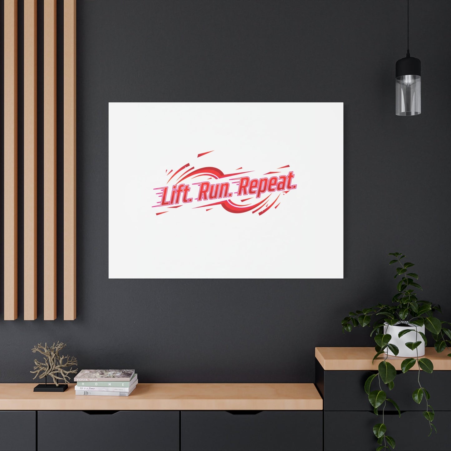 Lift Run Repeat Canvas | Fitness Wall Art, Gym Motivation