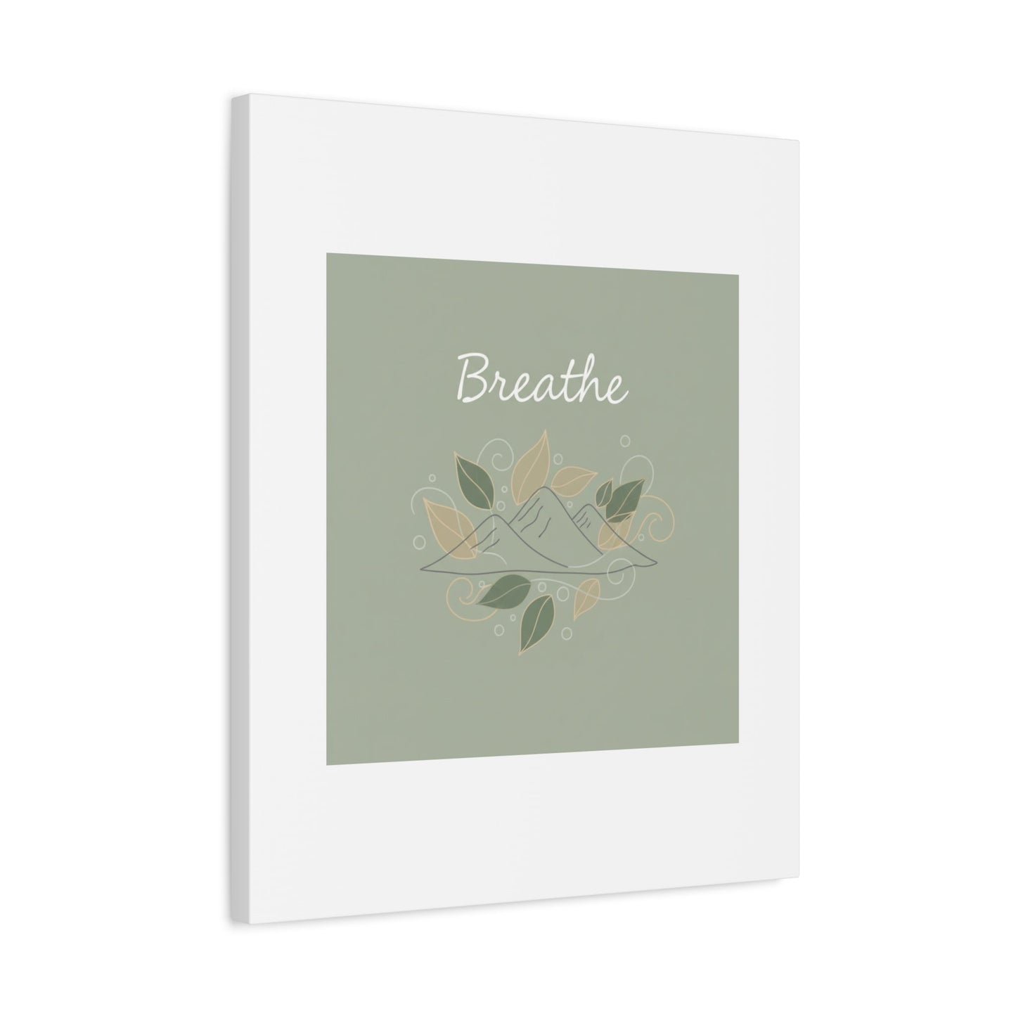 Breathe Mountain Line Canvas | Nature Symbols, Minimal Forest Wall Art