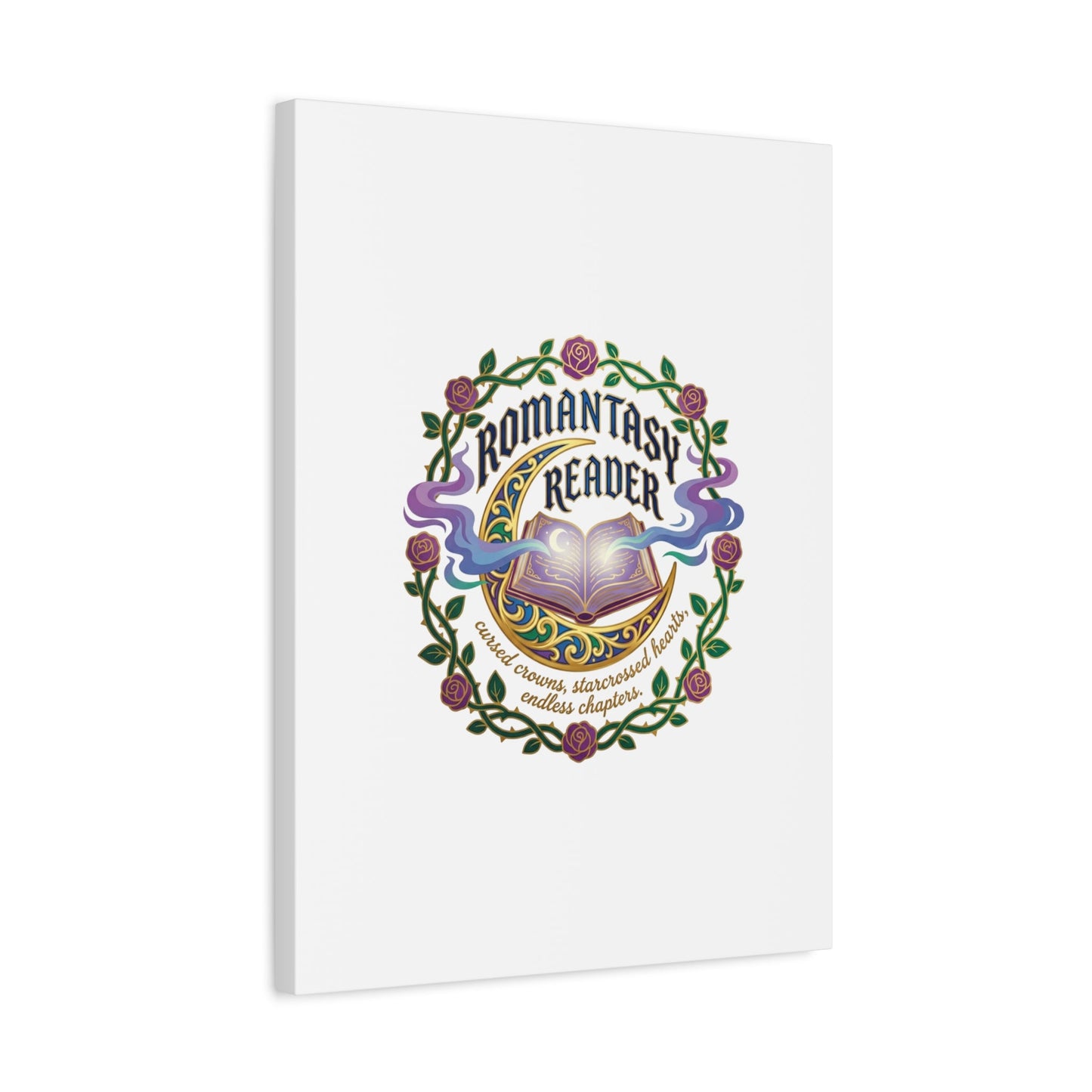 Romantasy Reader Canvas Print | enchanted bookish celestial gothic