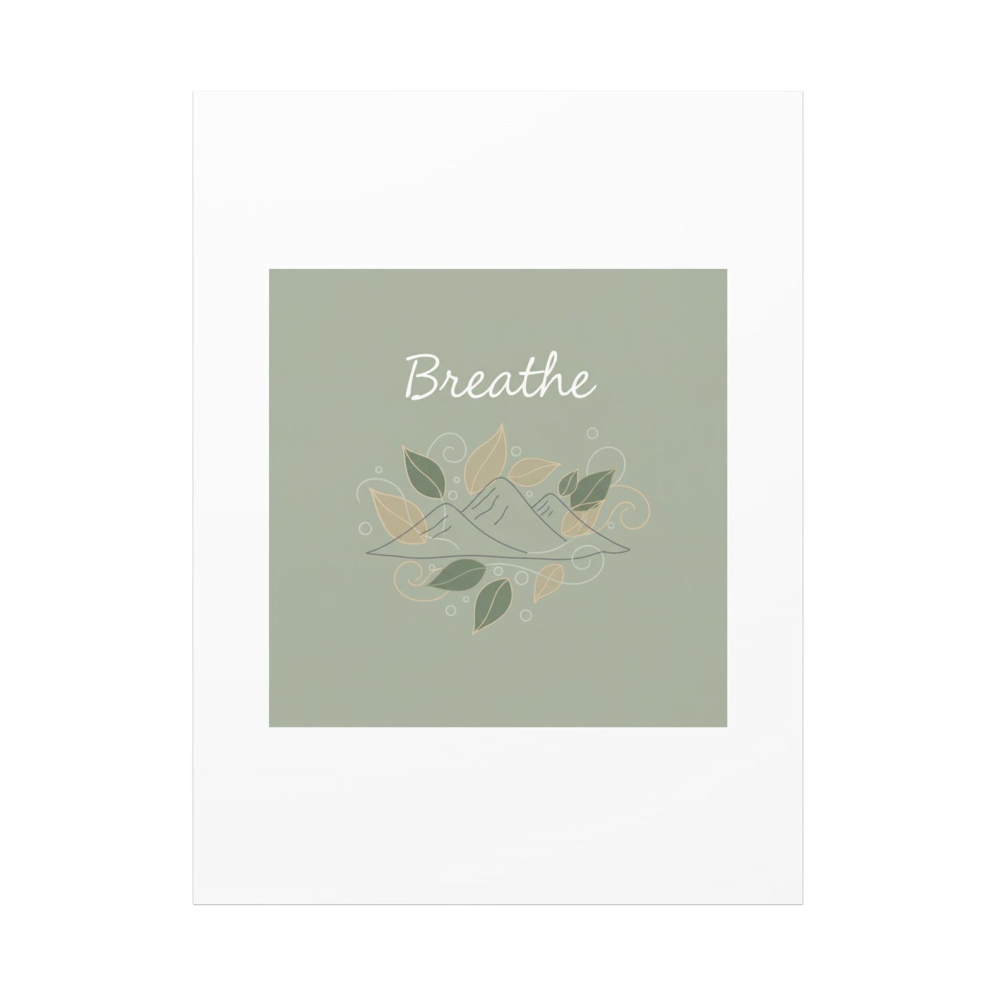 Breathe Mountain Line Canvas | Nature Symbols, Minimal Forest Wall Art