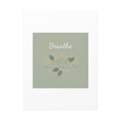 Breathe Mountain Line Canvas | Nature Symbols, Minimal Forest Wall Art
