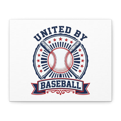 United by Baseball Canvas | Patriotic Baseball Graphic, Red White Blue Wall Art