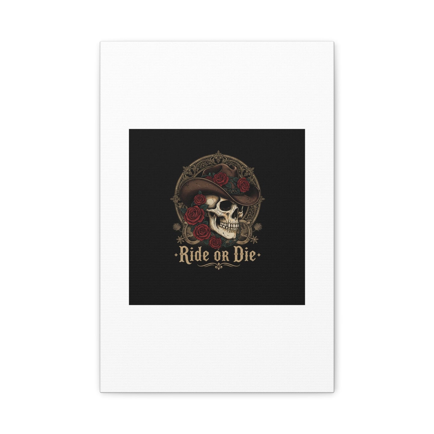 Ride or Die Skull Canvas | Western Skull Art, Gothic Americana