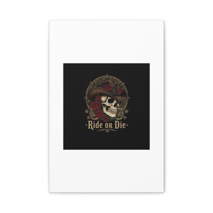 Ride or Die Skull Canvas | Western Skull Art, Gothic Americana