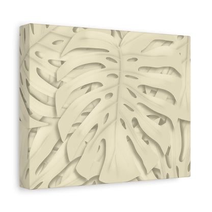 Beige Monstera Canvas Print – Botanical Wall Art