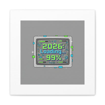 2026 Loading 99% Canvas | NYE countdown, retro system interface