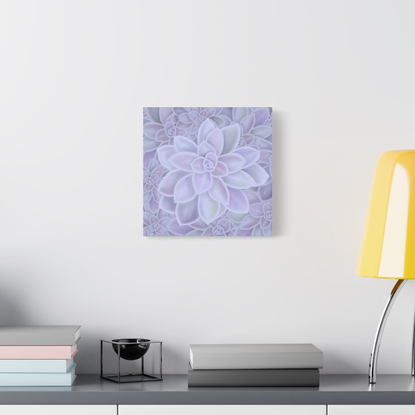 Graptopetalum Murasaki Succulent Pattern Canvas Print – Botanical Wall Art