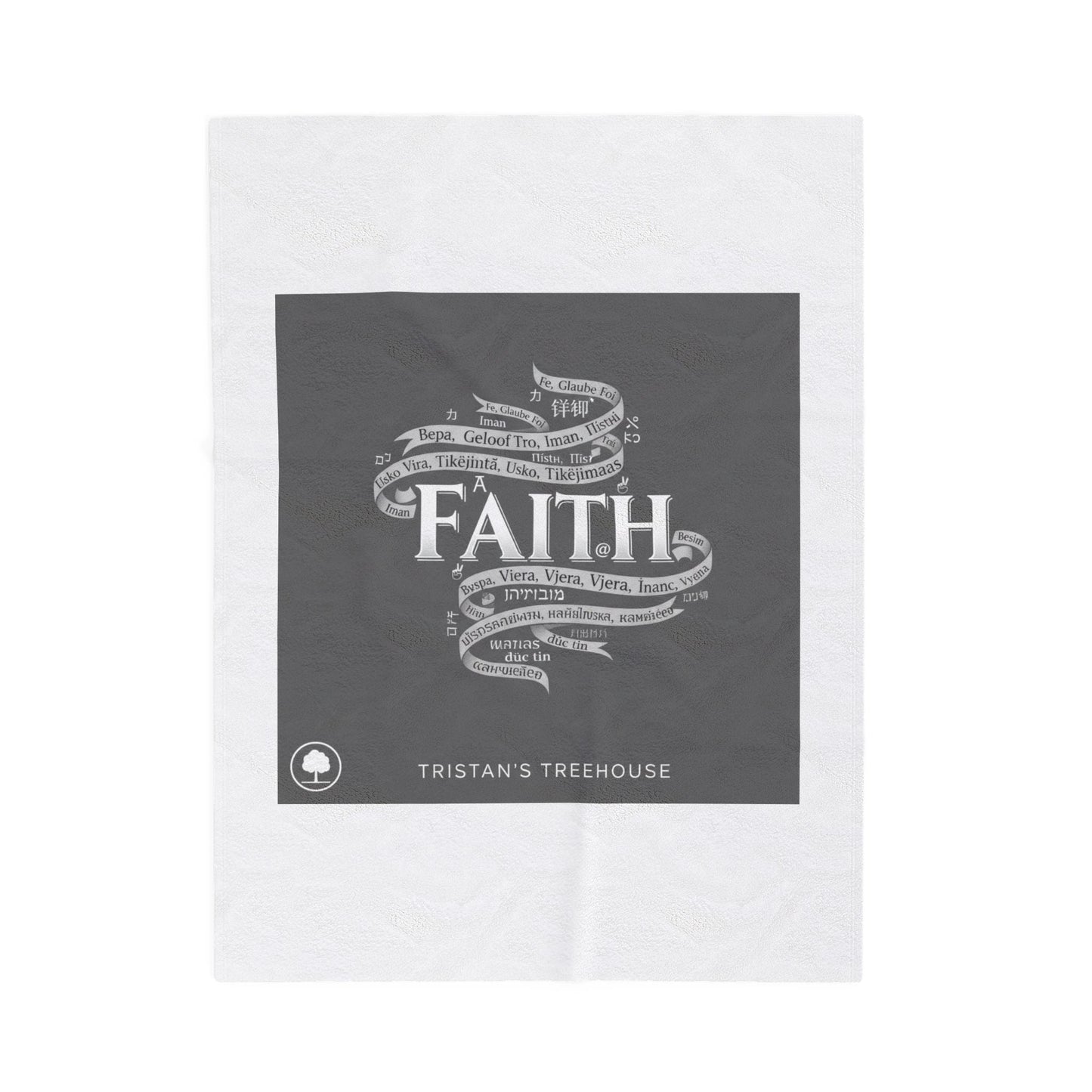 handwritten faith doodle blanket | velveteen plush blanket