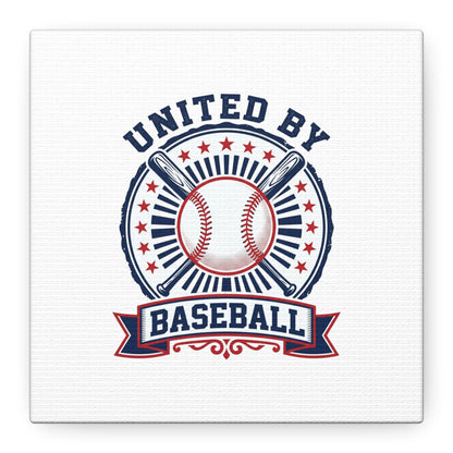 United by Baseball Canvas | Patriotic Baseball Graphic, Red White Blue Wall Art