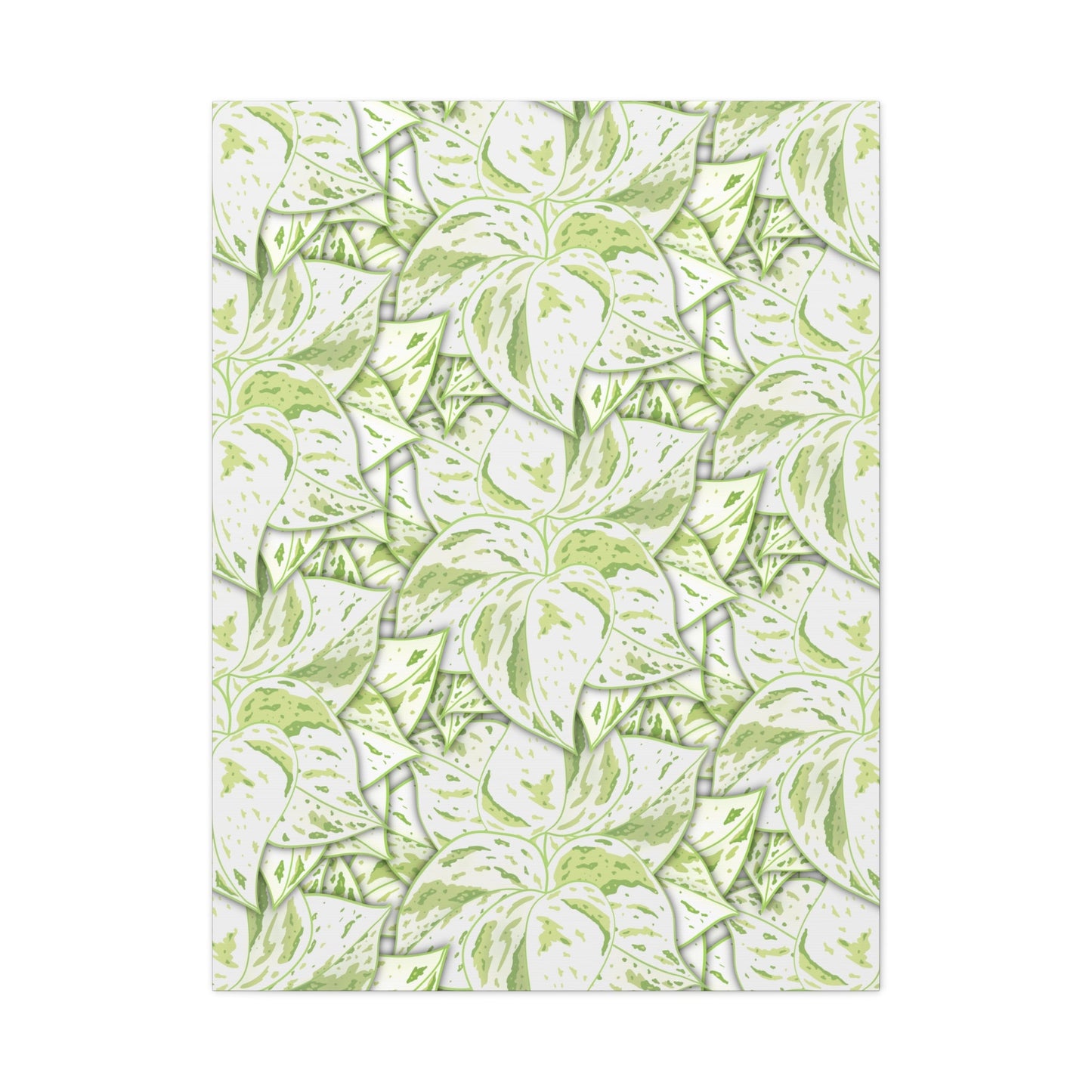 Snow Queen Pothos Pattern Canvas Print – Botanical Wall Art