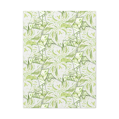 Snow Queen Pothos Pattern Canvas Print – Botanical Wall Art