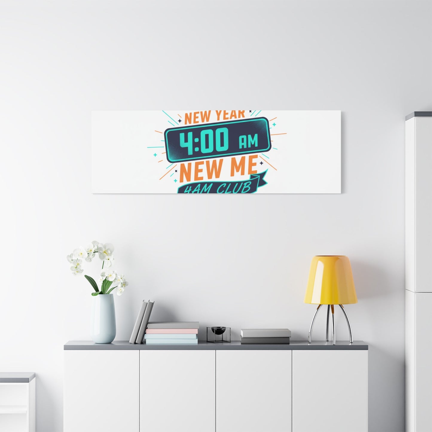 4AM Club New Year Graphic Canvas | Holiday Party Novelty, Festive New Year Decor