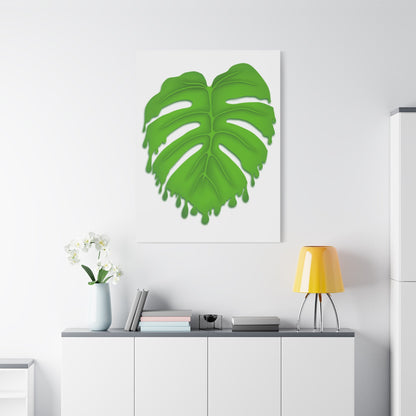 Melting Monstera Canvas Print – Botanical Wall Art
