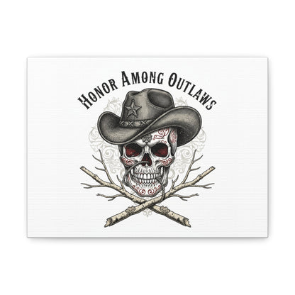 Honor Among Outlaws Canvas | Western Skull Art, Gothic Americana Desert Noir
