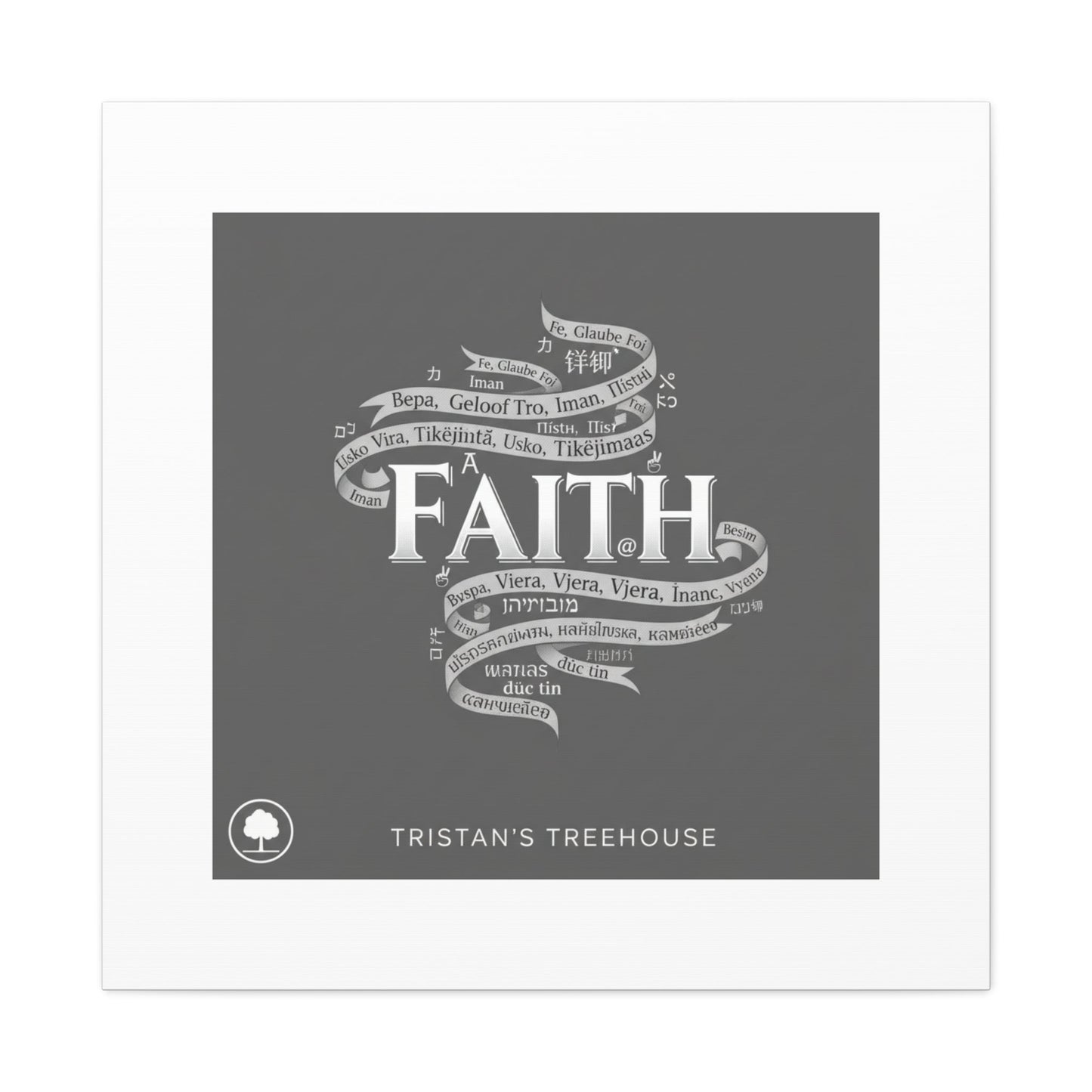 handwritten faith ribbon Canvas | sketch aesthetic, doodle design